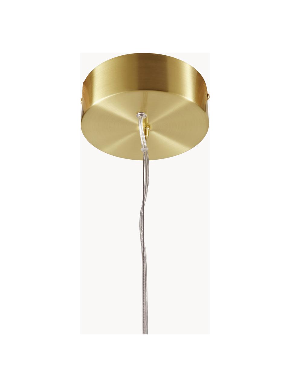Veľké závesné LED svietidlo Gratia, Odtiene zlatej, biela, Š 90 x V 50 cm