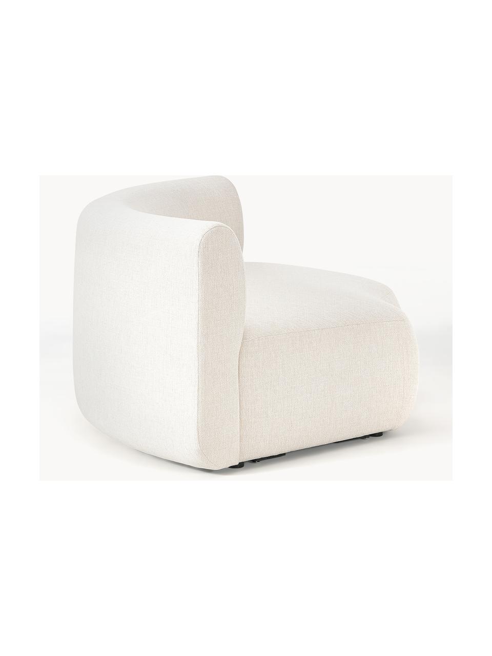 Modulo angolare curvo Sofia, Rivestimento: 100% poliestere Il rivest, Struttura: legno di abete rosso, cer, Piedini: plastica Il materiale uti, Tessuto bianco crema, Larg. 138 x Prof. 138 cm