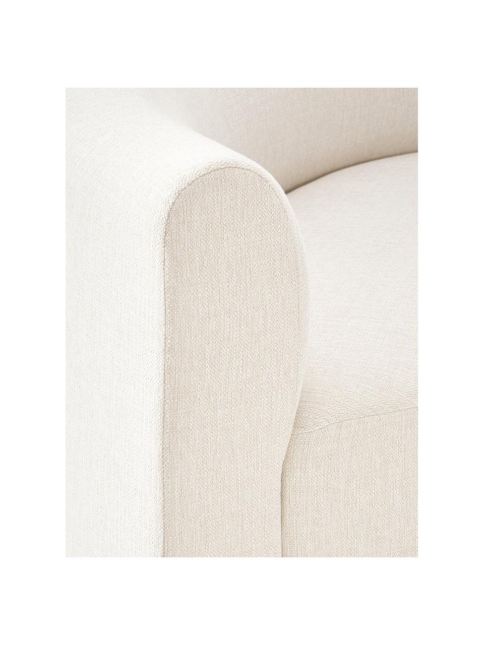 Module d'angle arrondi Sofia, Tissu blanc crème, larg. 138 x prof. 138 cm