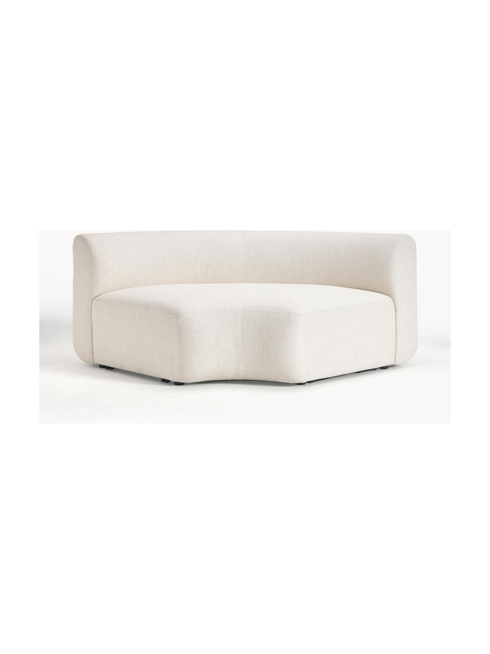 Modulo angolare curvo Sofia, Rivestimento: 100% poliestere Il rivest, Struttura: legno di abete rosso, cer, Piedini: plastica Il materiale uti, Tessuto bianco crema, Larg. 138 x Prof. 138 cm