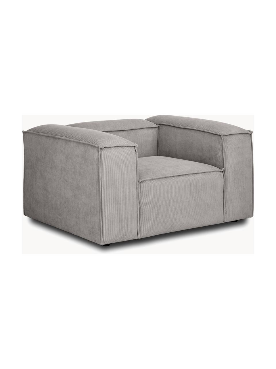 Sessel Lennon aus Cord, Bezug: Cord (92 % Polyester, 8 %, Gestell: Massives Kiefernholz FSC-, Beine: Kunststoff, Cord Hellgrau, B 130 x T 101 cm