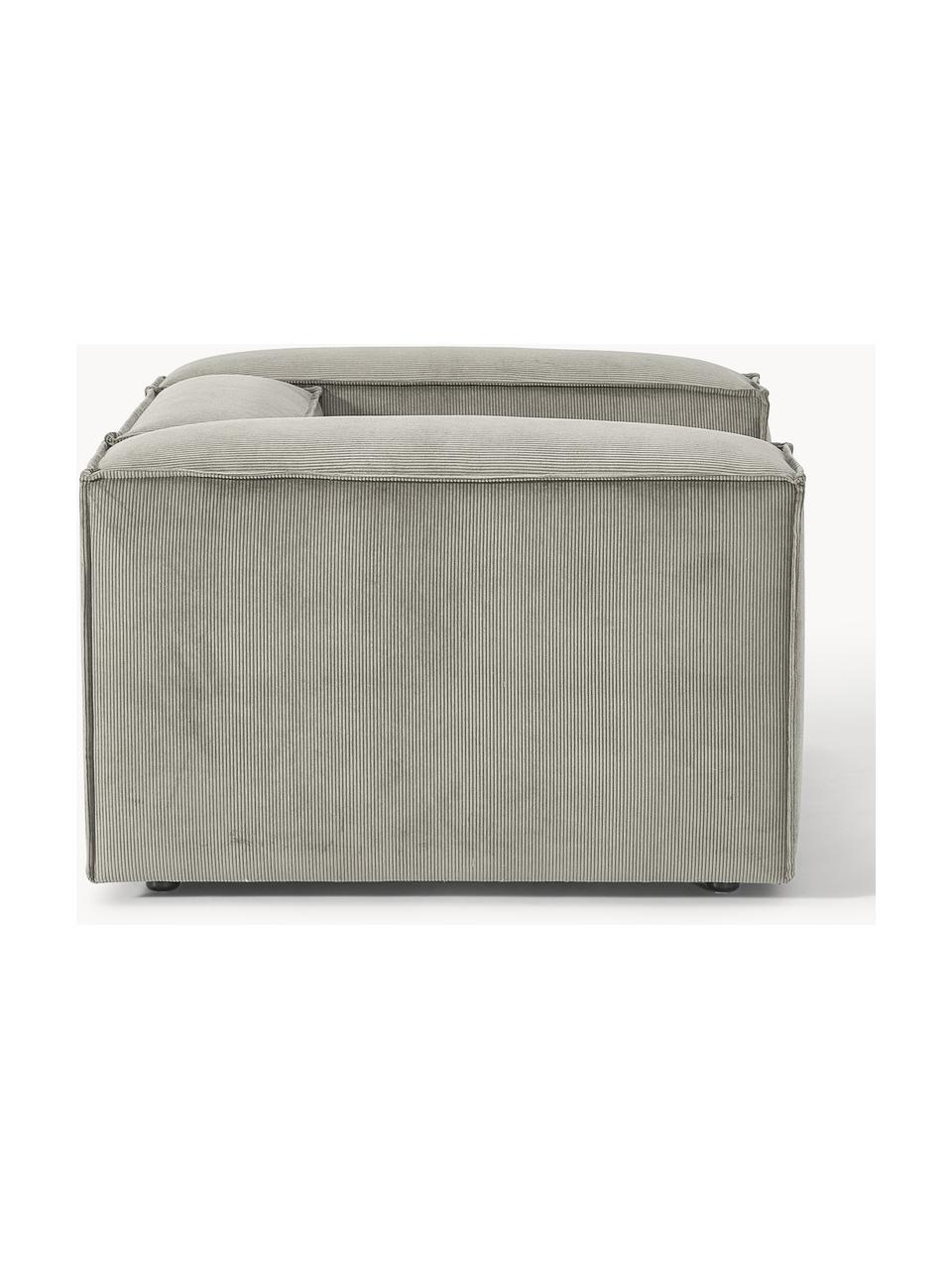 Sillón de pana Lennon, Tapizado: pana (92% poliéster, 8% p, Estructura: madera de pino maciza, ma, Patas: plástico Este producto es, Pana gris, An 130 x F 101 cm