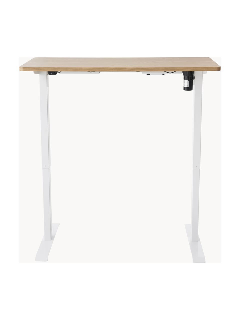 Bureau à hauteur ajustable Lea, Bois, blanc, larg. 120 x prof. 60 cm