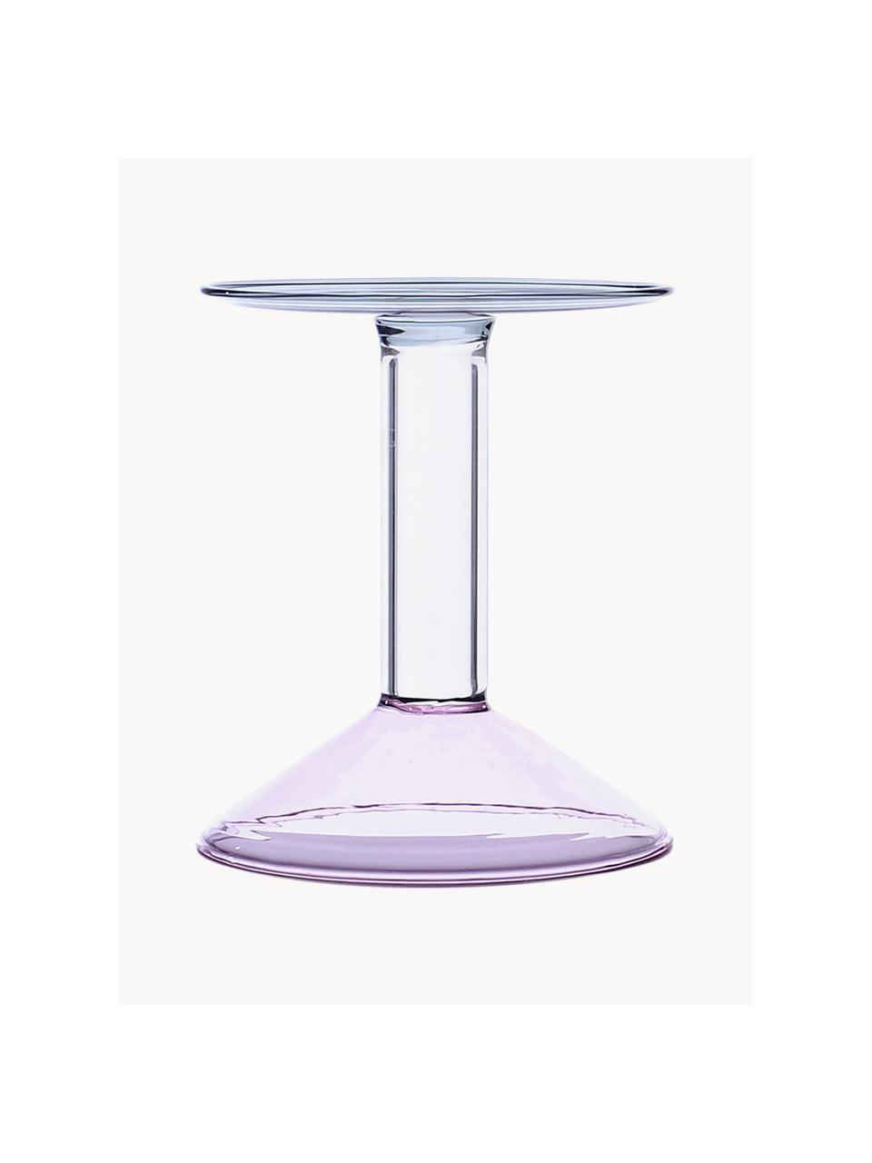 Handgemaakte kandelaar Rainbow, Borosilicaatglas, Lavendel, transparant, Ø 12 x H 15 cm