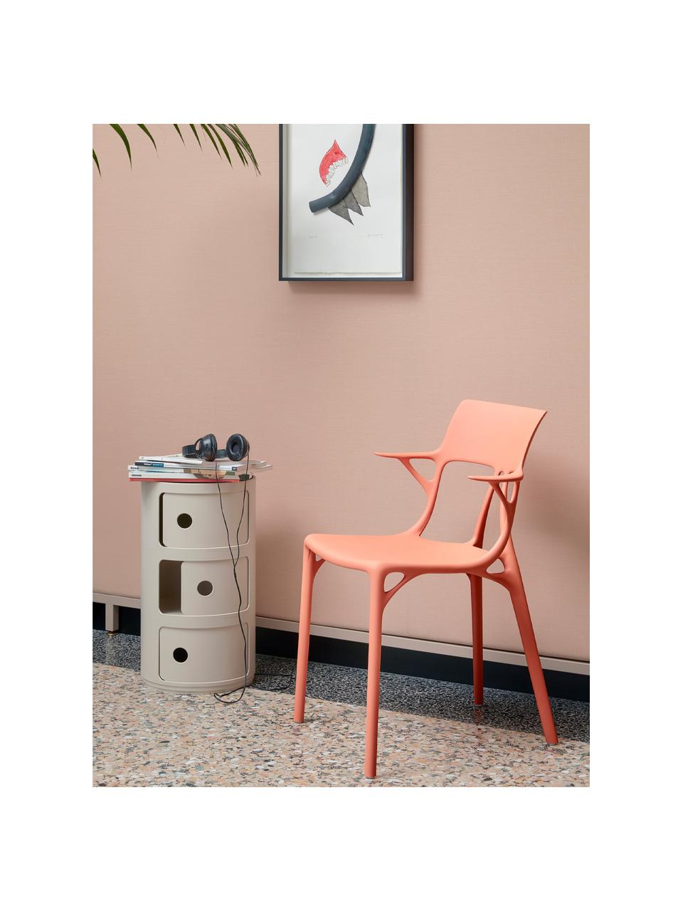 Caisson design 3 modules Componibili Bio, 100 % biopolymère issu de matières premières renouvelables, Beige, mat, Ø 32 x haut. 59 cm