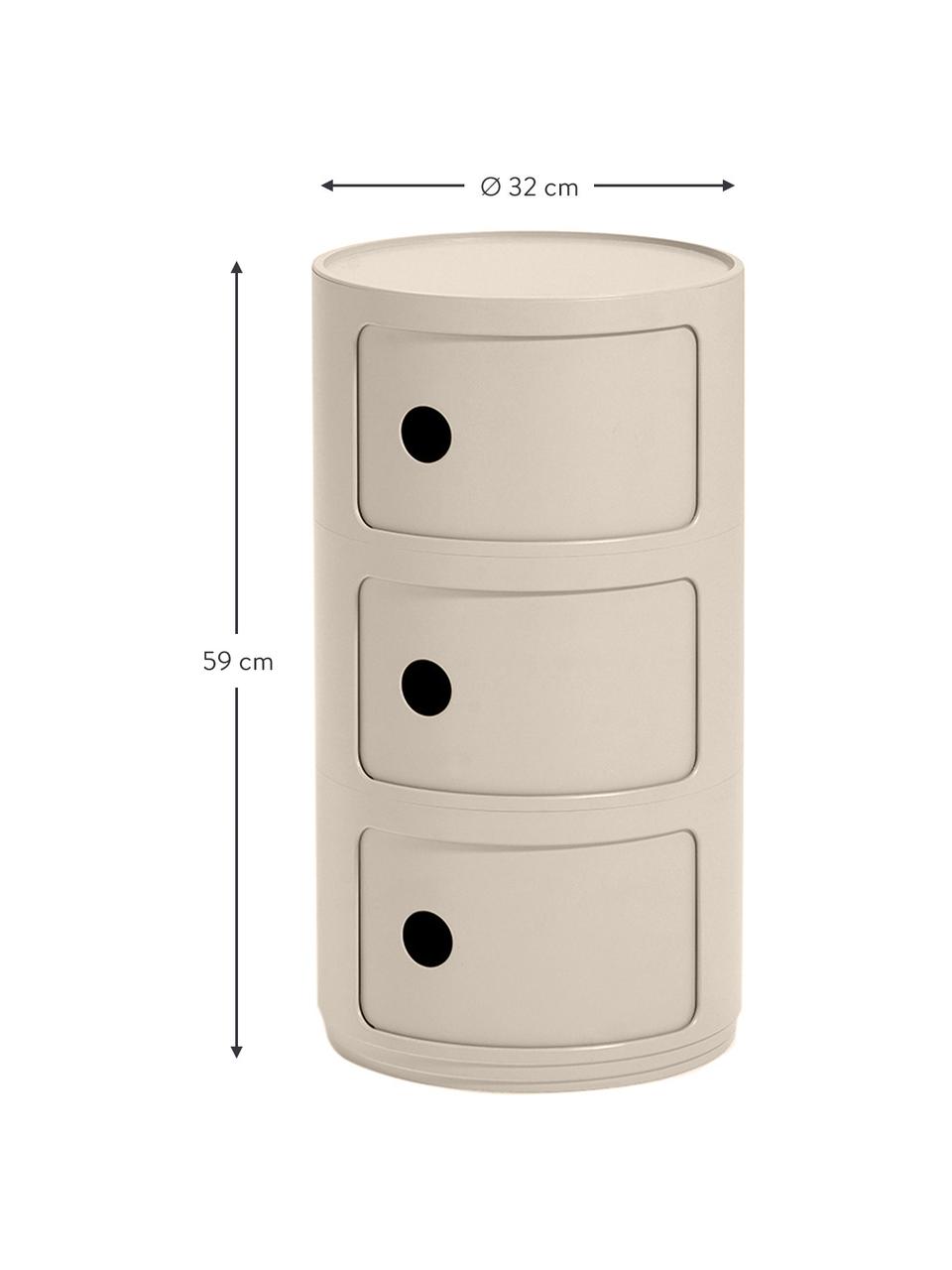 Design Container Componibili Bio, 3 Elemente, 100 % Biopolymer aus nachwachsenden Rohstoffen, Beige, matt, Ø 32 x H 59 cm