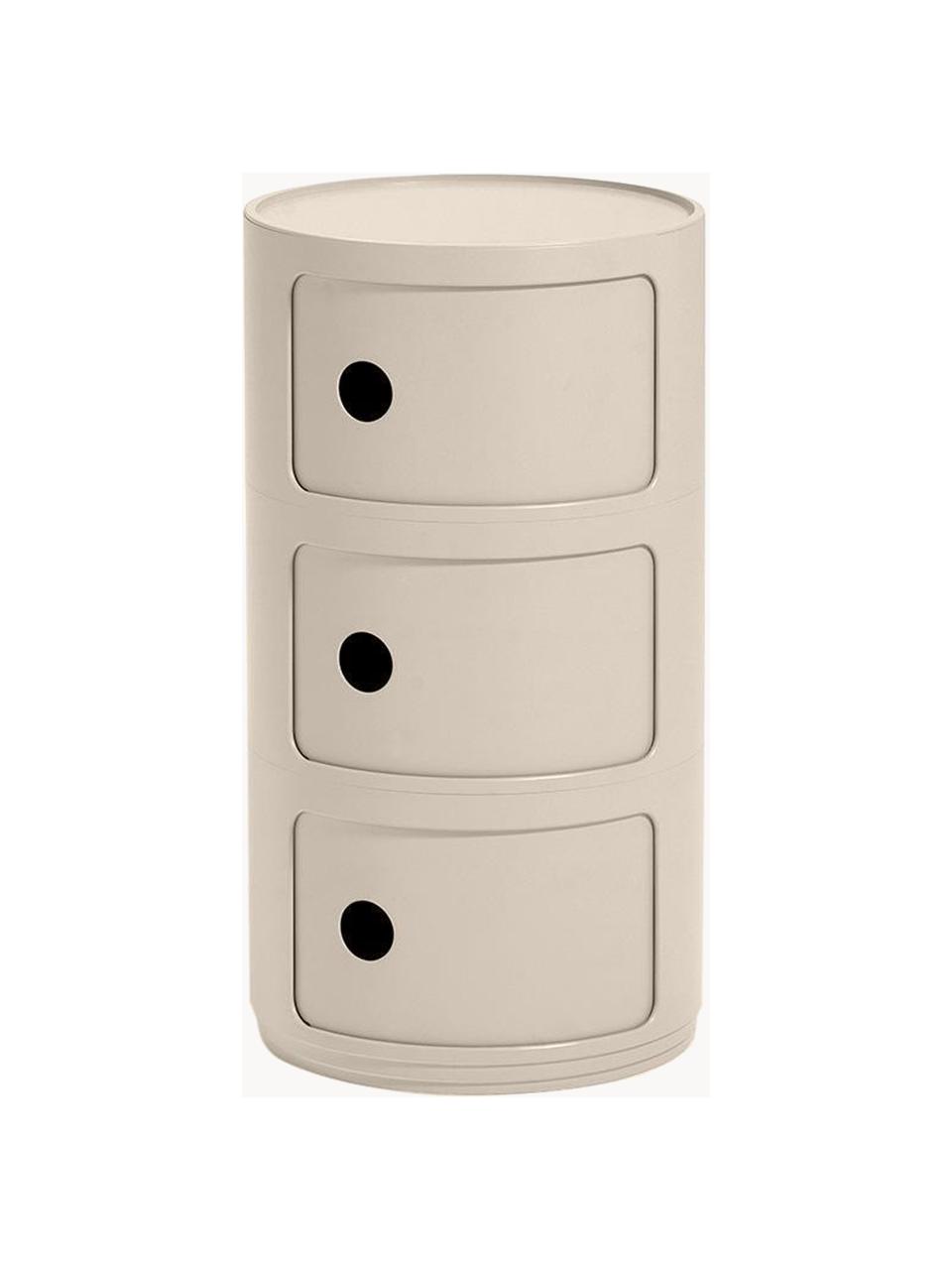 Caisson design 3 modules Componibili Bio, 100 % biopolymère issu de matières premières renouvelables, Beige, mat, Ø 32 x haut. 59 cm