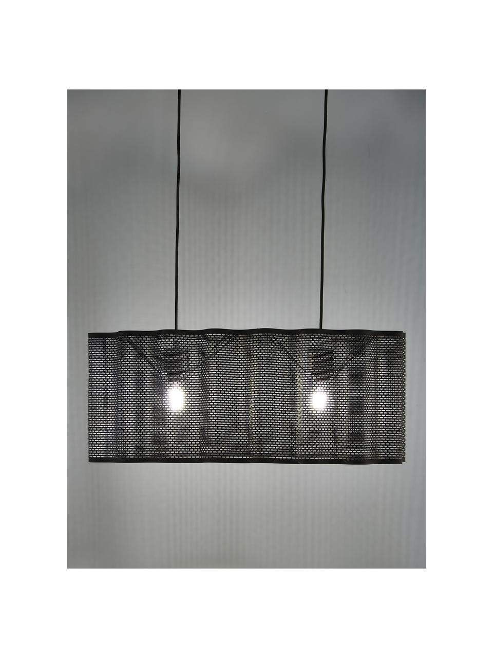 Lámpara de techo ovalada Glicine, Pantalla: metal recubierto, Anclaje: metal recubierto, Cable: plástico, Negro, An 70 x Al 28 cm