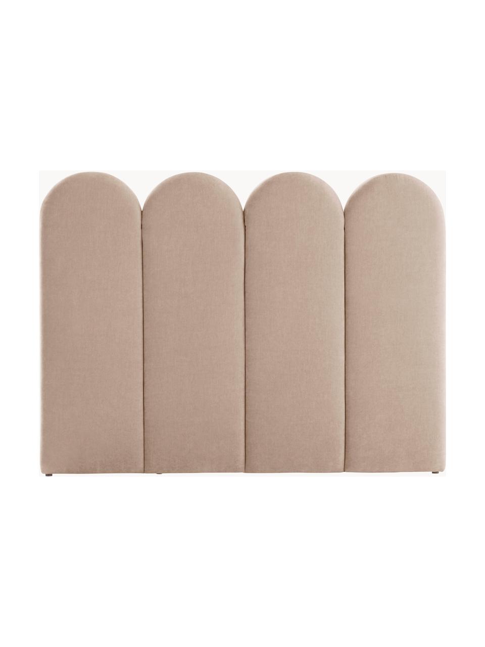 Gepolstertes Chenille-Kopfteil Miami, Bezug: 100 % Polyester Der hochw, Gestell: Kiefernholz Dieses Produk, Webstoff Beige, B 165 x H 124 cm