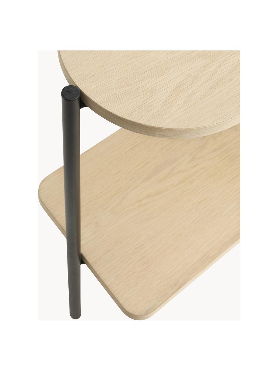 Scaffale in legno e metallo Gugge, Ripiani: pannello MDF (fibra a med, Struttura: metallo verniciato a polv, Legno, nero, Larg. 150 x Alt. 61 cm