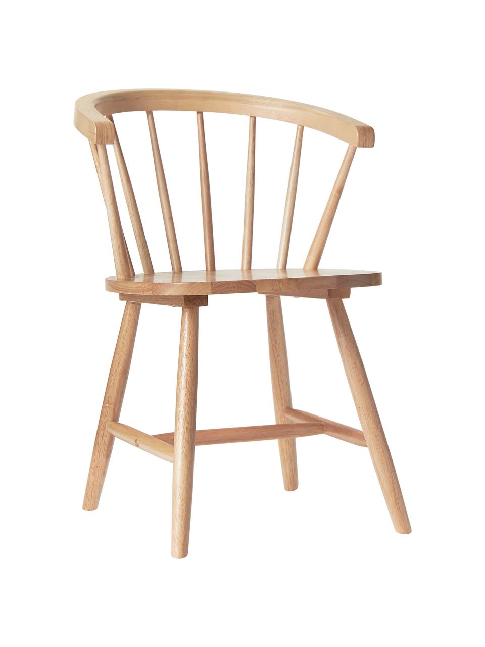 Windsor houten stoelen Megan, 2 stuks, Gelakt rubberhout, Licht hout, B 53 x D 52 cm