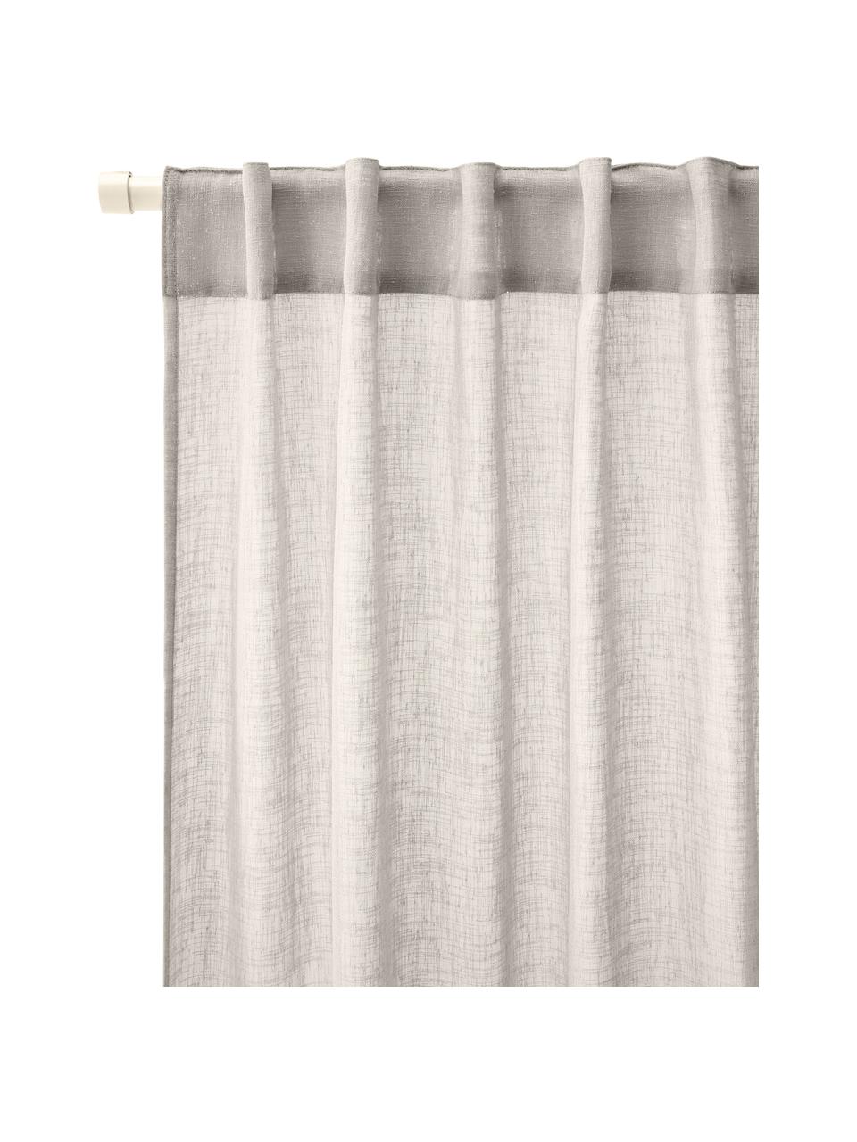 Polopriehľadný záves s tunelovým zavesením Ibiza, 2 ks, 100 % polyester, Béžová, Š 135 x D 260 cm