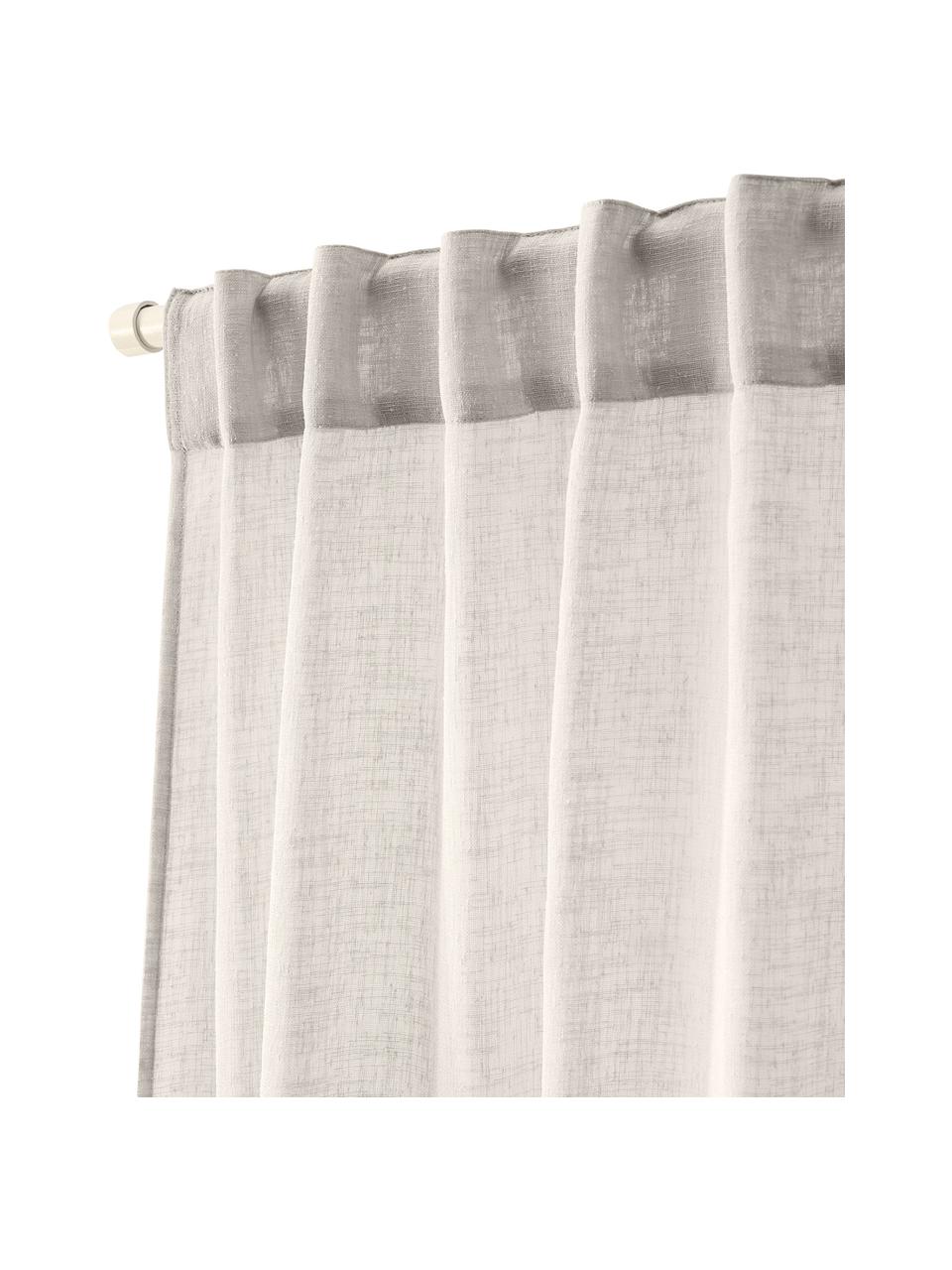 Polopriehľadný záves s tunelovým zavesením Ibiza, 2 ks, 100 % polyester, Béžová, Š 135 x D 260 cm