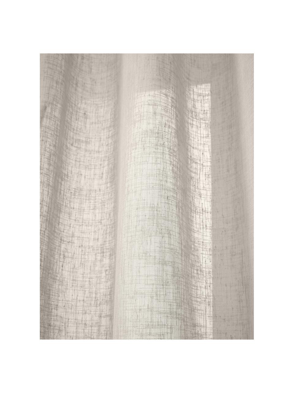 Rideaux semi-transparents avec pattes cachées Ibiza, 2 pièces, 100 % polyester, Grège, larg. 135 x long. 260 cm