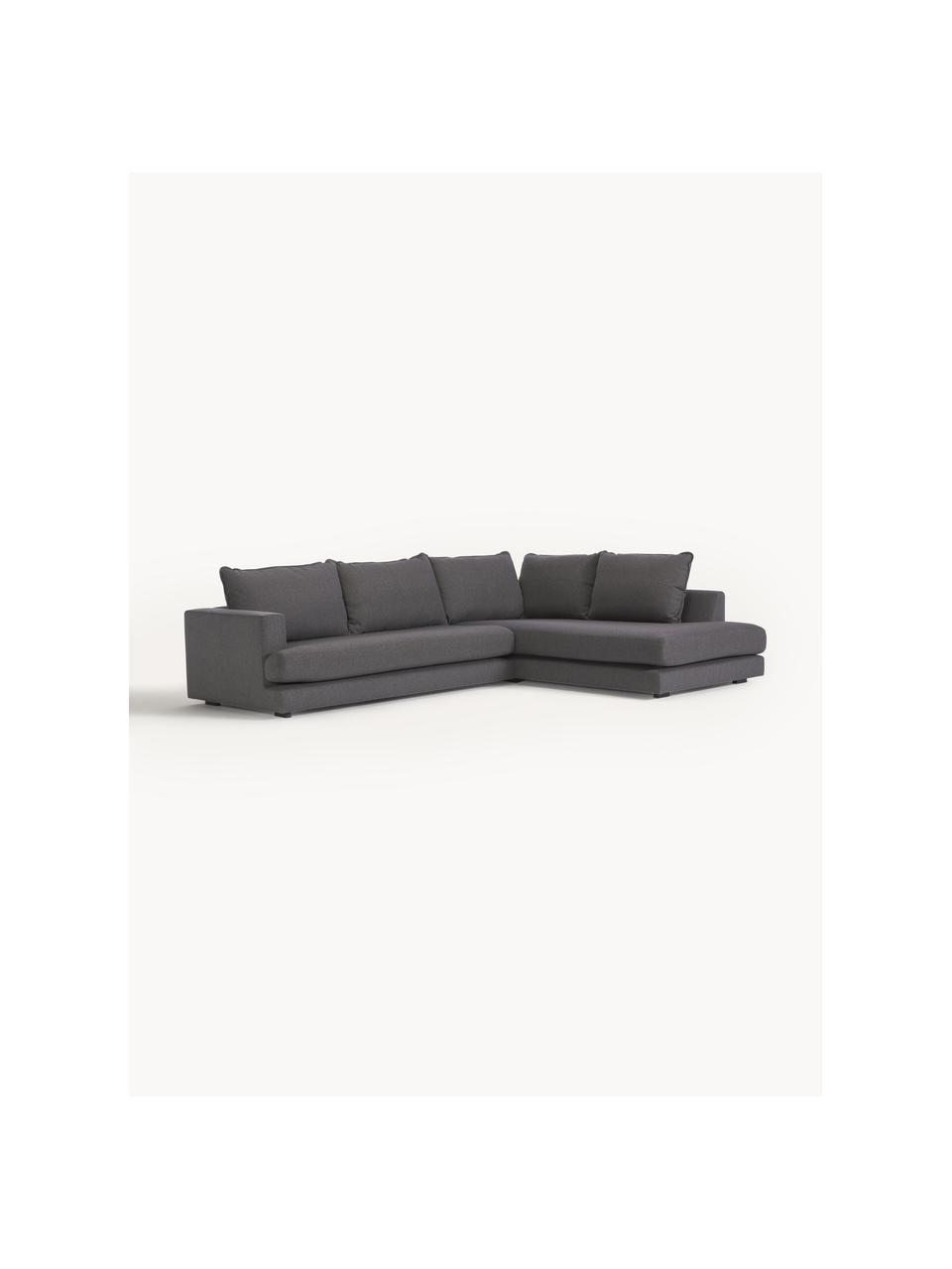 Ecksofa Tribeca, Bezug: 100 % Polyester Der hochw, Gestell: Massives Kiefernholz, Webstoff Anthrazit, B 274 x T 192 cm, Eckteil rechts