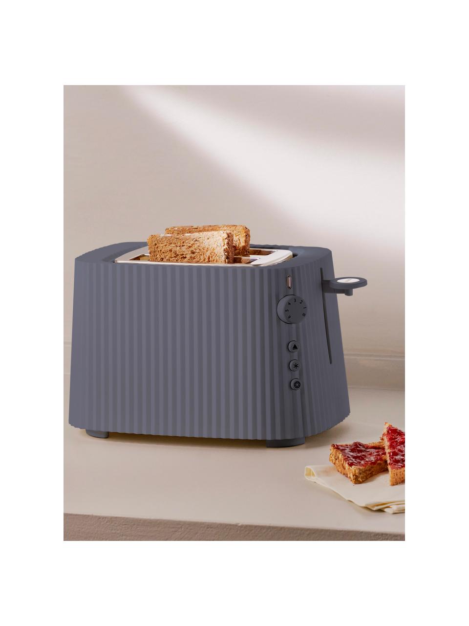 Toaster Plissé mit strukturierter Oberfläche, Thermoplastisches Harz, Graublau, B 34 x T 19 cm