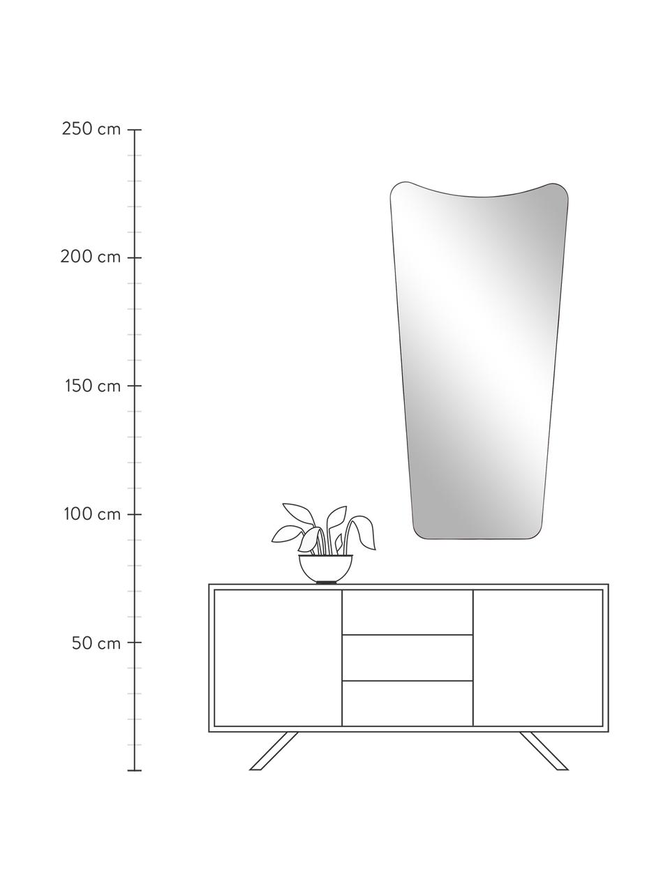 Espejo de pared Goldie, Estructura: metal con pintura en polv, Espejo: cristal, Parte trasera: tablero de fibras de dens, Negro, An 70 x Al 140 cm