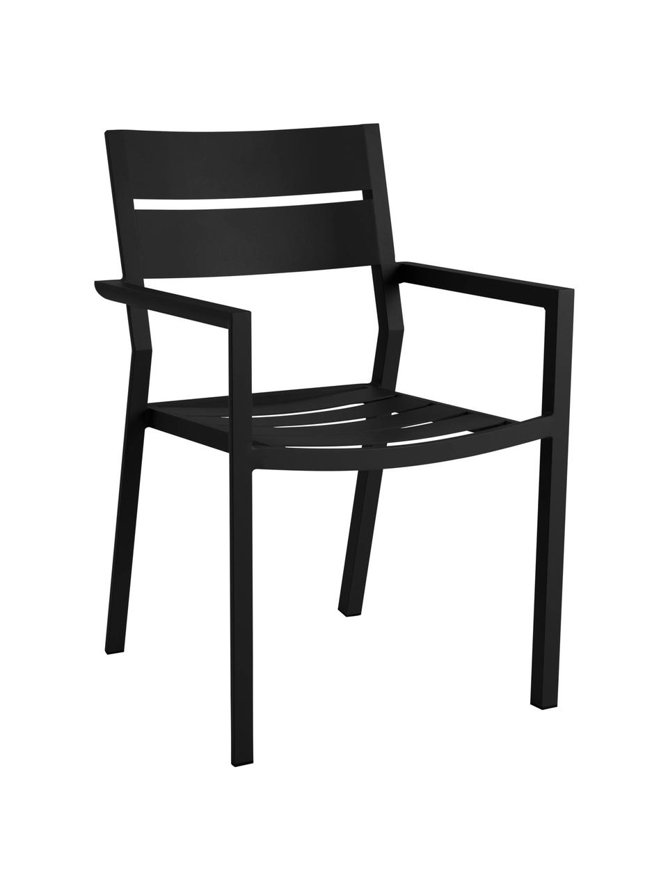 Krzesło ogrodowe Delia, Aluminium malowane proszkowo, Czarny, S 55 x G 55 cm