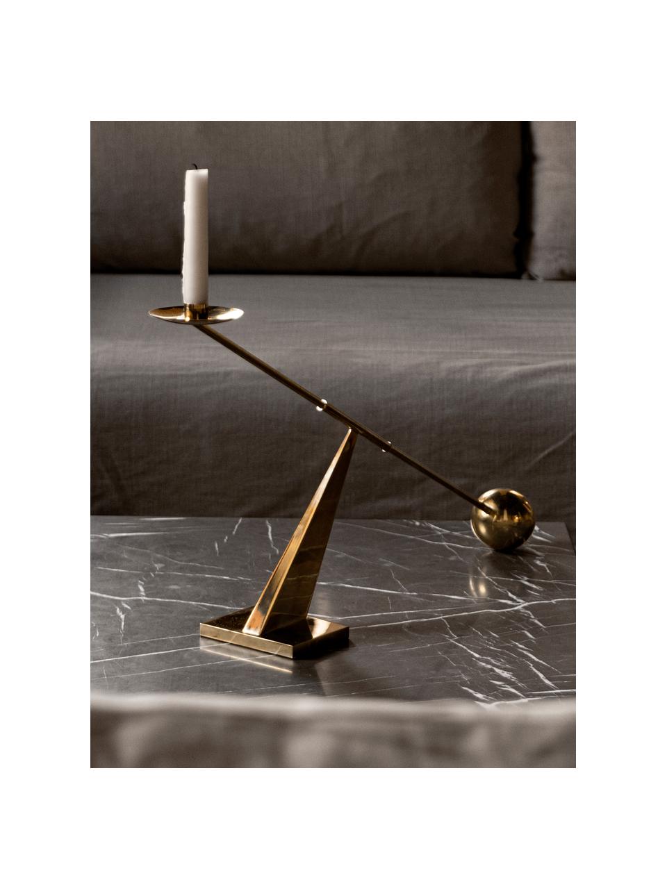 Candelabro di design in metallo Interconnect, Ottone lucido, Ottone, Larg. 70 x Alt. 42 cm