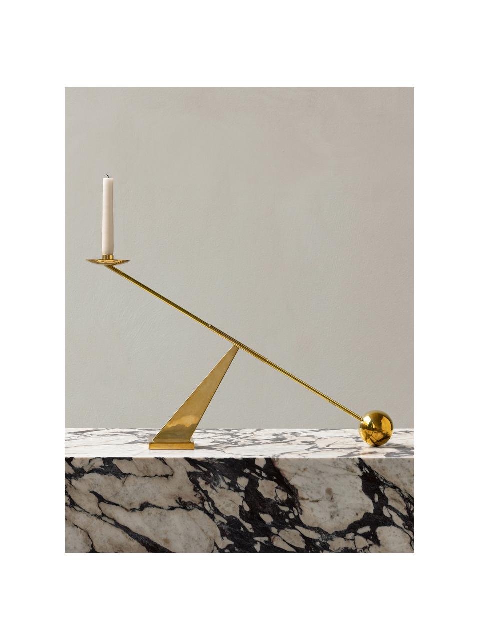 Candelabro di design in metallo Interconnect, Ottone lucido, Ottone, Larg. 70 x Alt. 42 cm