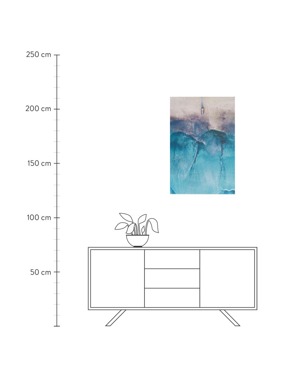 Impresión digital en aluminio Ocean, Multicolor, An 60 x Al 90 cm