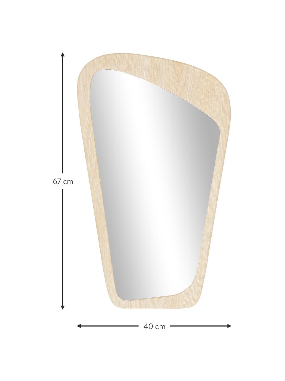 Espejo de pared May, Parte trasera: tablero de fibras de dens, Espejo: cristal, Madera clara, An 40 x Al 67 cm