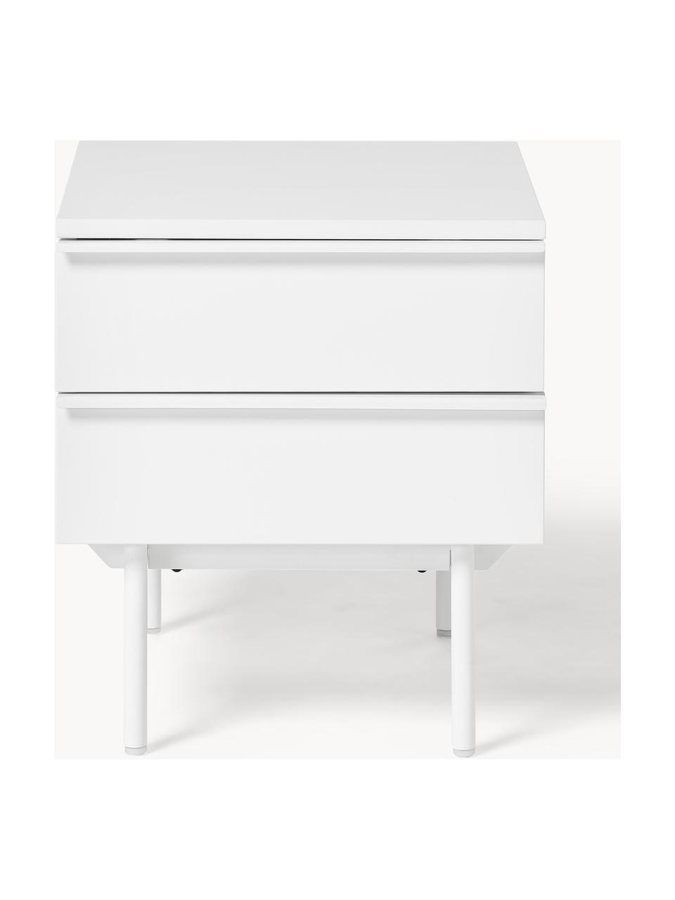 Table de chevet en bois Elona, Blanc, larg. 45 x haut. 40 cm