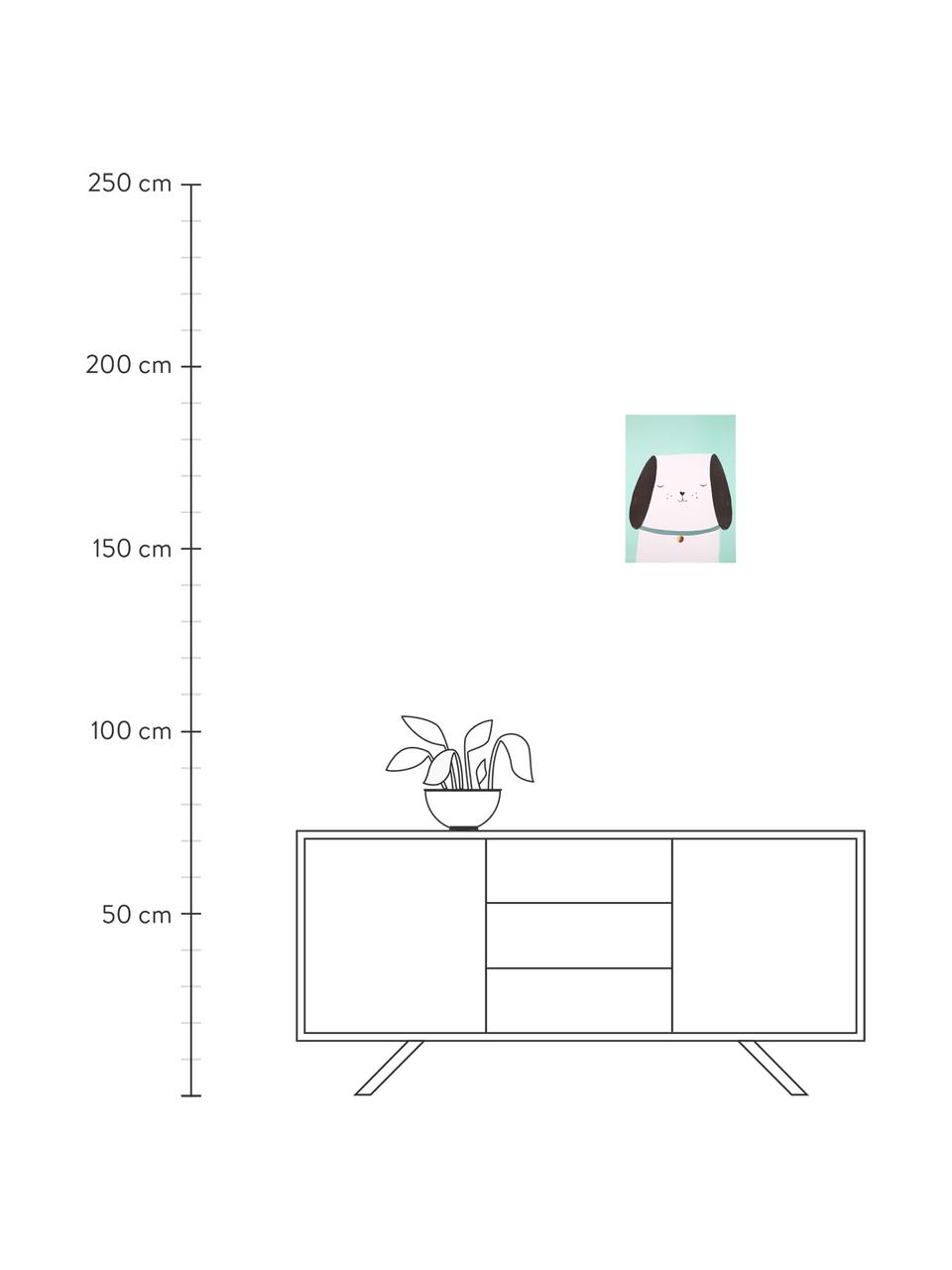 Komplet plakatów Cat & Dog, 2 elem., Druk cyfrowy na papierze, 200 g/m², Blady różowy, zielony, biały, czarny, S 31 x W 41 cm