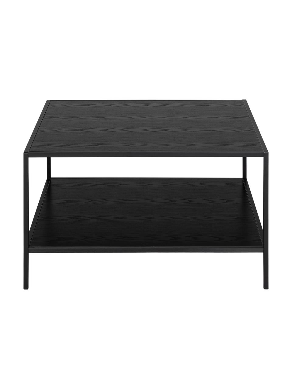 Tavolino da salotto nero Seaford, Struttura: metallo verniciato a polv, Nero, Larg. 80 x Alt. 45 cm