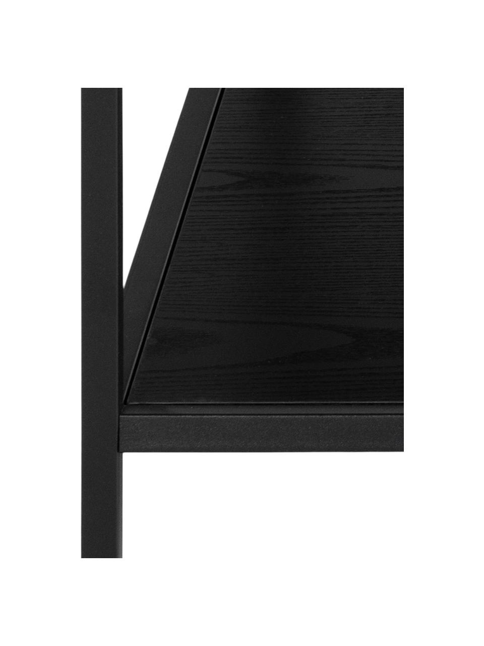 Couchtisch Seaford in Schwarz, Tischplatte: Mitteldichte Holzfaserpla, Gestell: Metall, pulverbeschichtet, Schwarz, 80 x 45 cm