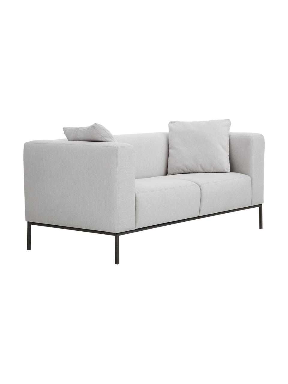 Sofa Carrie (2-Sitzer) mit Metall-Füssen, Bezug: Polyester 50.000 Scheuert, Gestell: Spanholz, Hartfaserplatte, Webstoff Grau, B 176 x T 86 cm