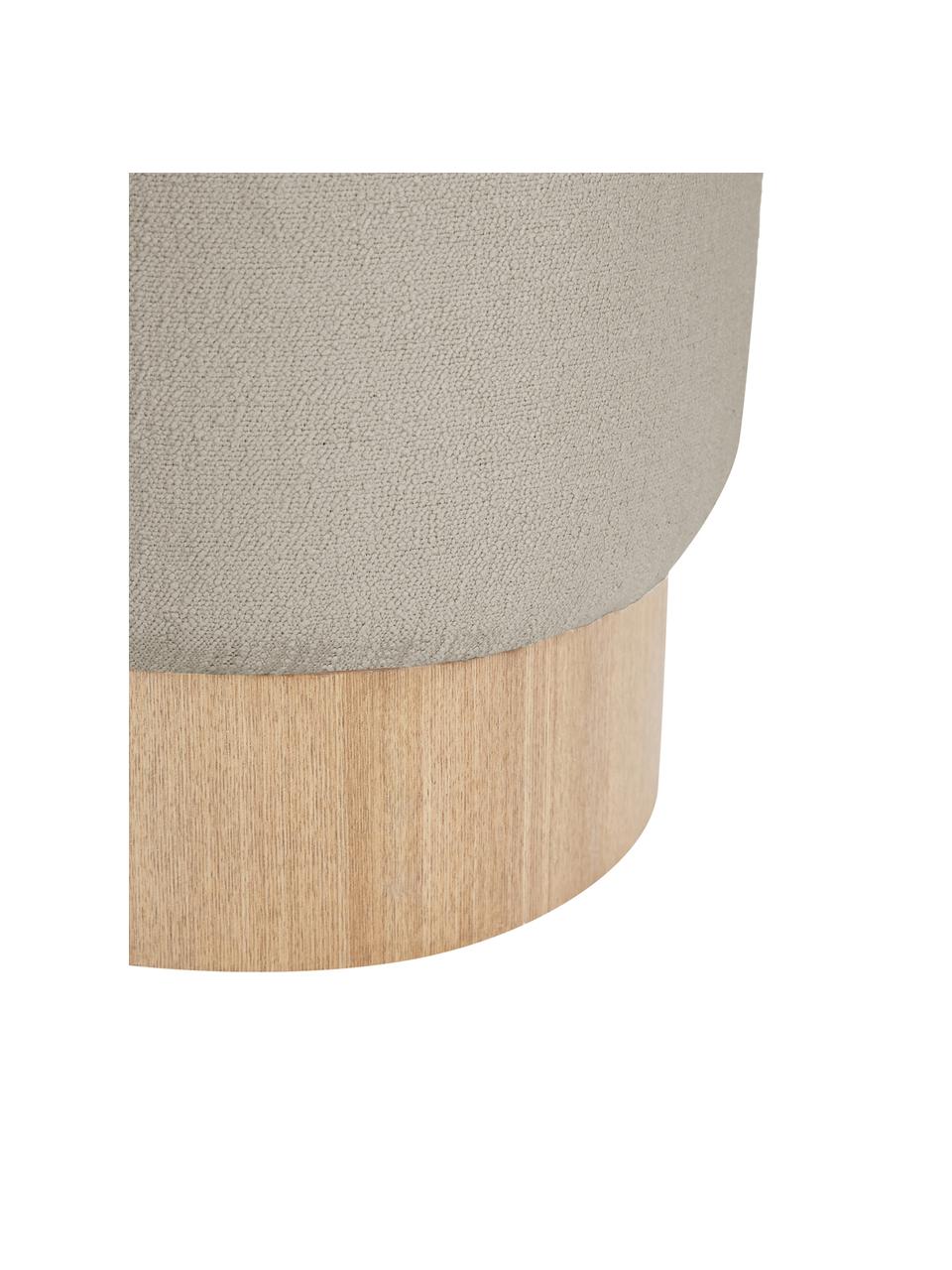 Sgabello in bouclé Yves, Rivestimento: 100% poliestere Con 40.00, Bouclé greige, Larg. 43 x Alt. 47 cm