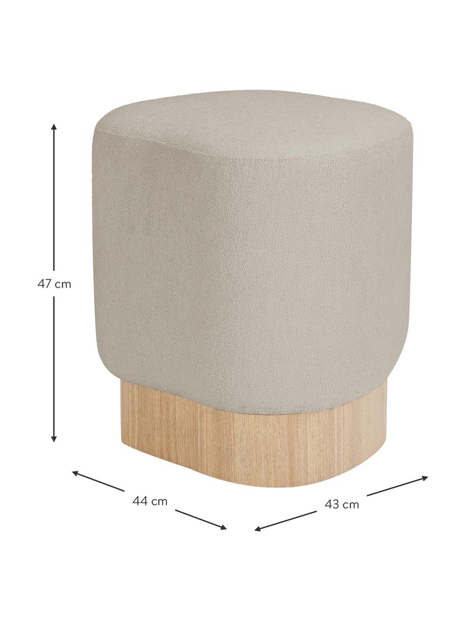 Taburete en tejido bouclé Yves, Tapizado: 100% poliéster Alta resis, Estructura: contrachapado de eucalipt, Bouclé gris, An 43 x Al 47 cm