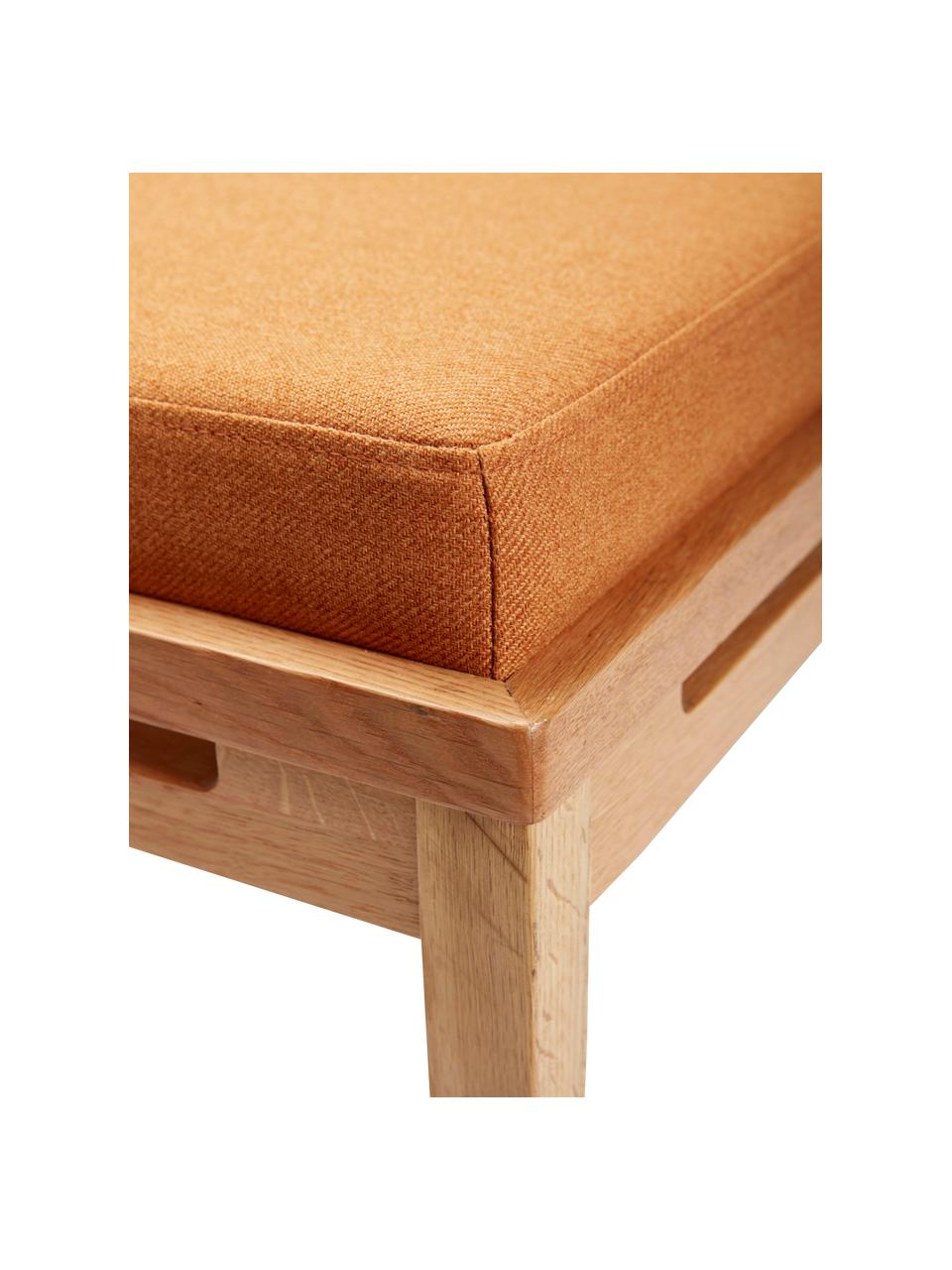 Diván Amber, Tapizado: 100% poliéster, Estructura: madera de roble, Tejido naranja, blanco crema, madera de roble, An 180 x F 80 cm