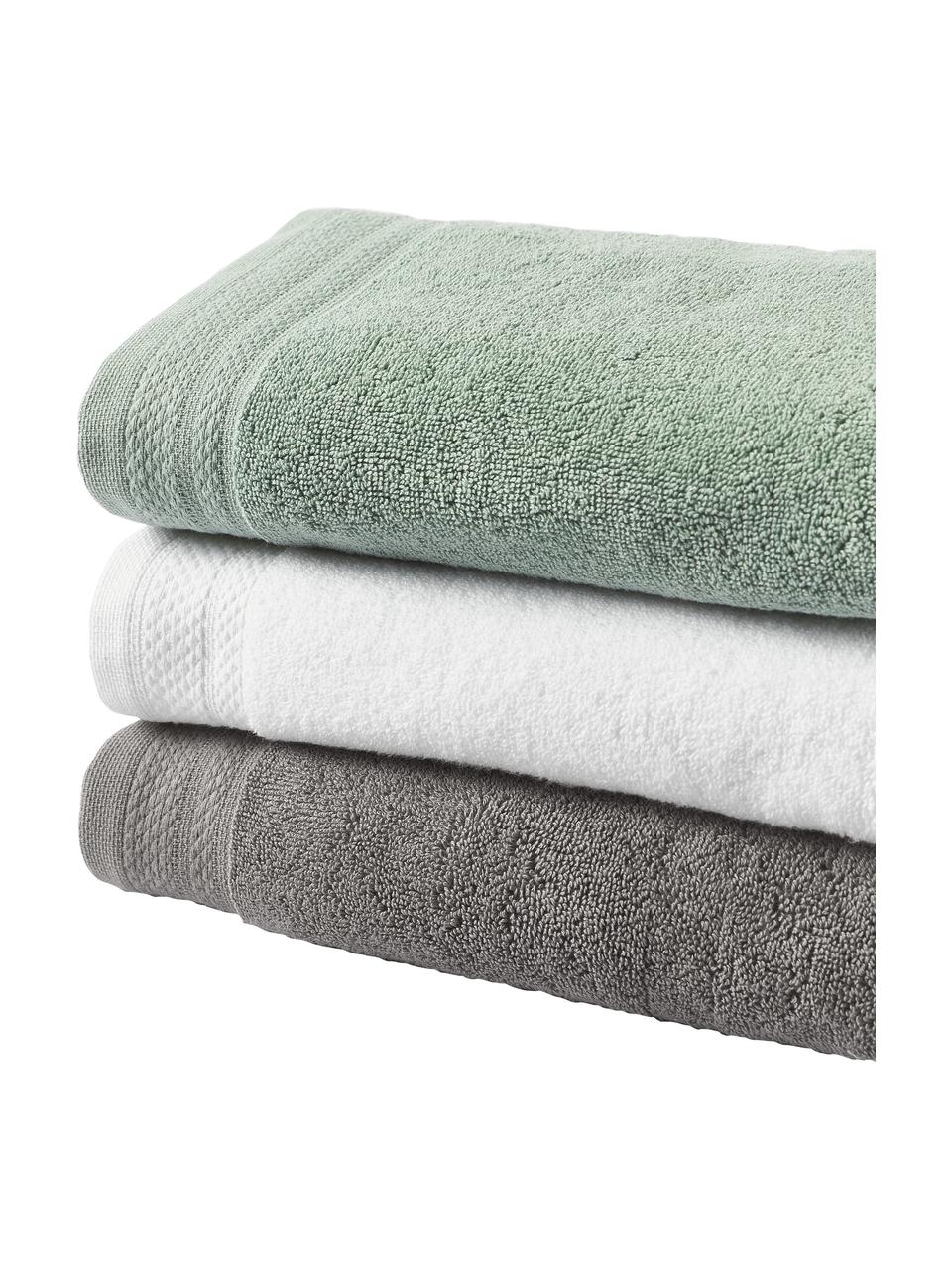 Set 3 asciugamani in cotone organico Premium, 100% cotone organico certificato GOTS (da GCL International, GCL-300517).
Qualità pesante, 600 g/m², Bianco, Set in varie misure