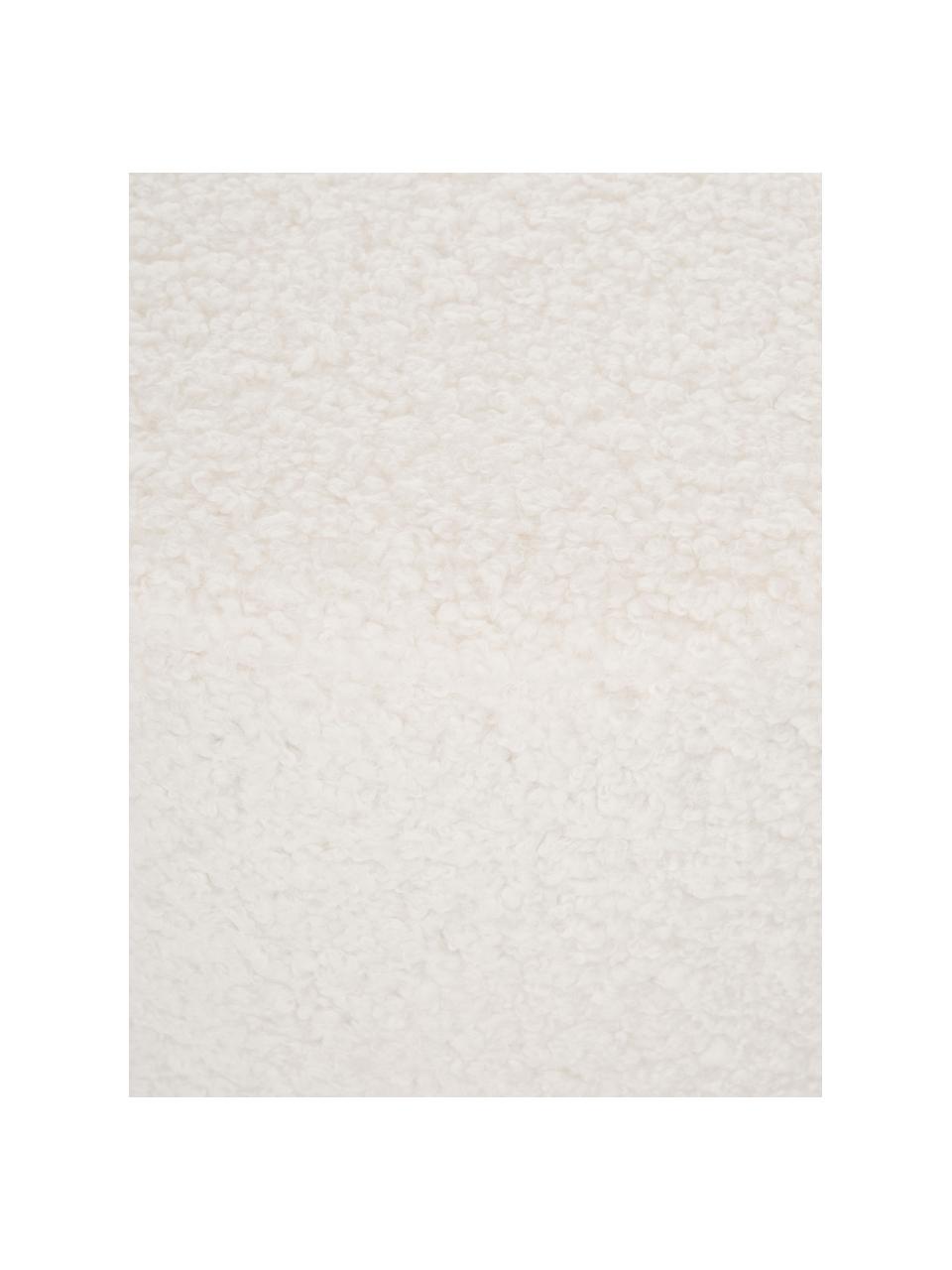 Pouf in tessuto teddy bianco crema Daisy, Rivestimento: poliestere (teddy) 40.000, Struttura: compensato, Teddy bianco panna, Ø 54 x Alt. 38 cm