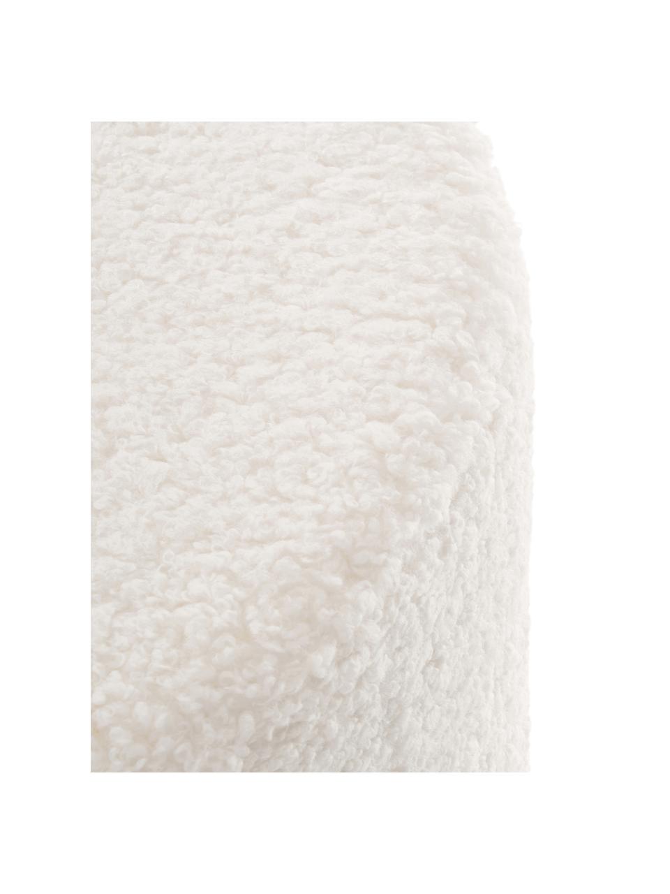 Pouf peluche Daisy, Peluche blanc crème, Ø 54 x haut. 38 cm