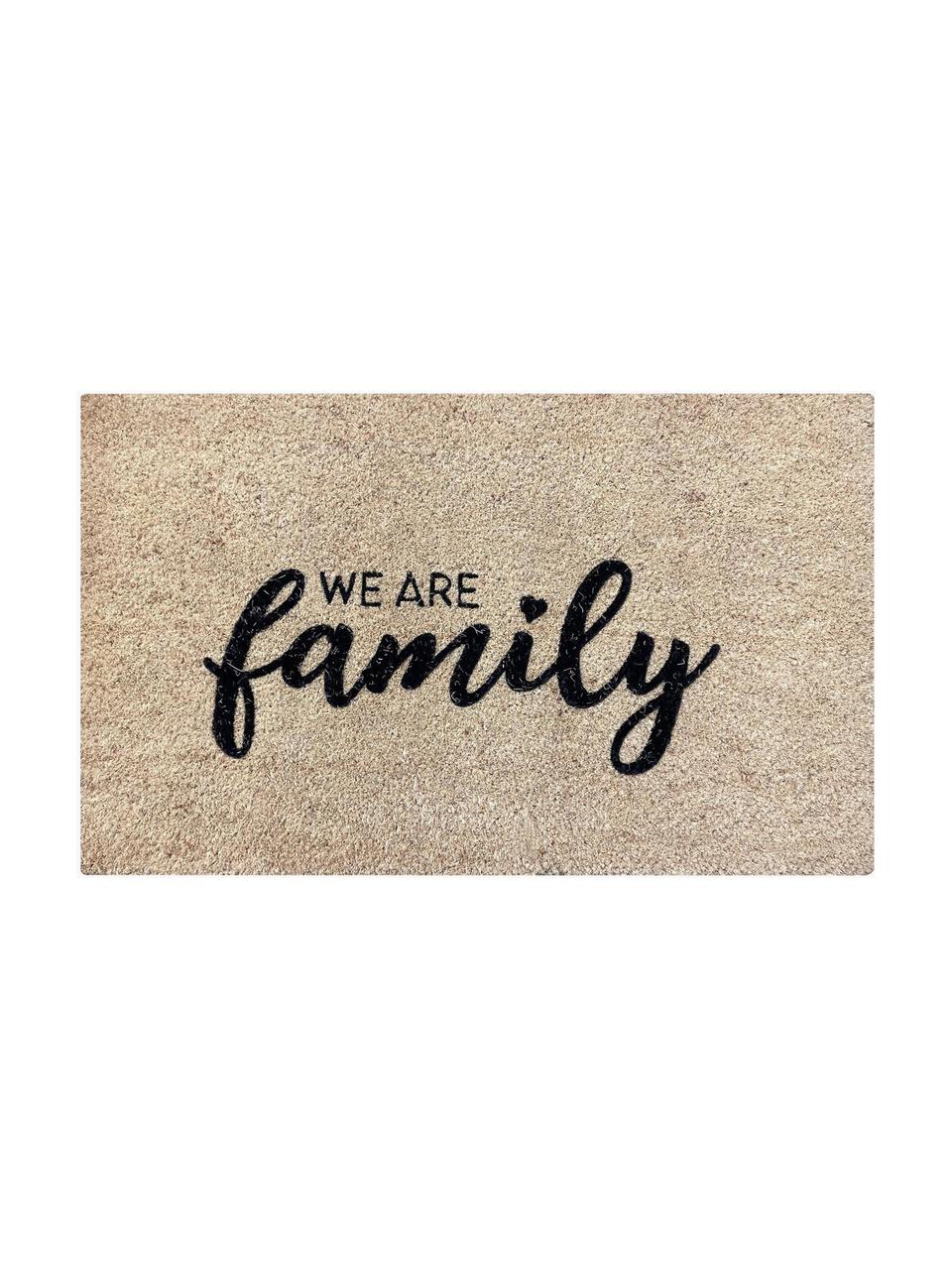 Zerbino We Are Family, Beige chiaro, nero, Larg. 45 x Lung. 75 cm