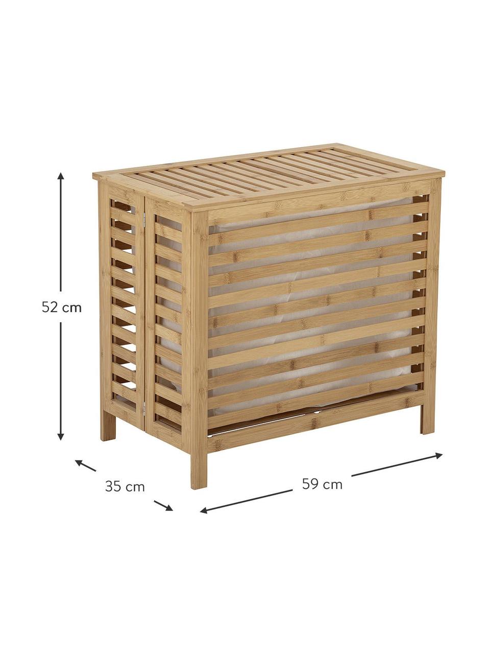 Bambusový kôš na bielizeň Aden, Bambus, Hnedá, Š 59 x V 52 cm