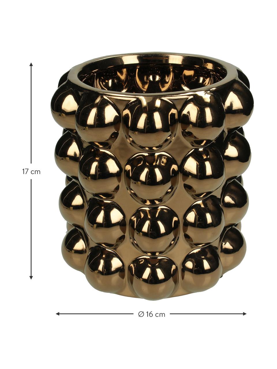 Plantenpot Spots van keramiek, Keramiek, Koperkleurig, Ø 16 x H 17 cm