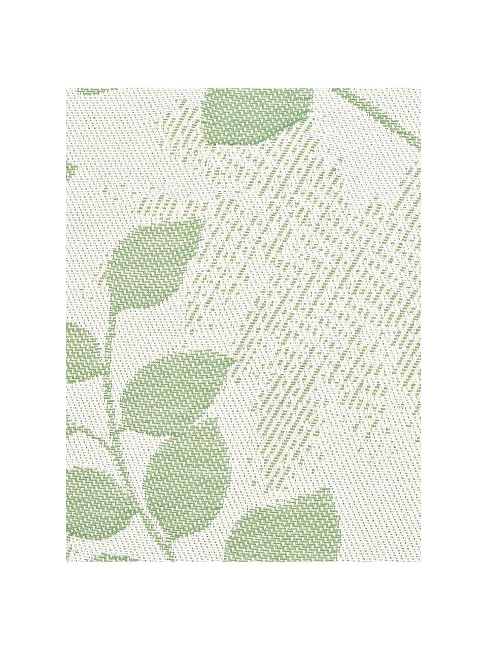 Outdoor kussenhoes Cruz met bladpatroon in groen, 100% Dralon (polyacryl), Groen, mintgroen, 50 x 50 cm