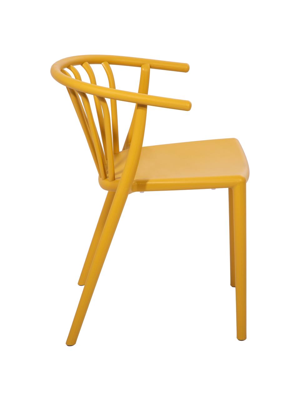 Chaise de jardin jaune, empilable Capri, Polypropylène, Jaune, larg. 53 x prof. 55 cm