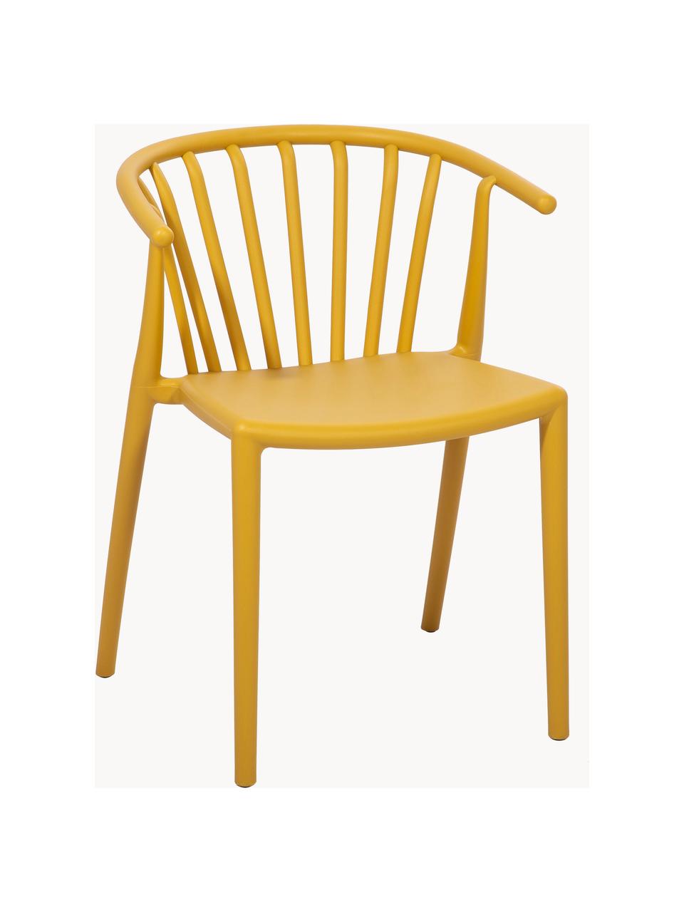 Chaise de jardin empilable Capri, Polypropylène, Jaune soleil, larg. 53 x prof. 55 cm