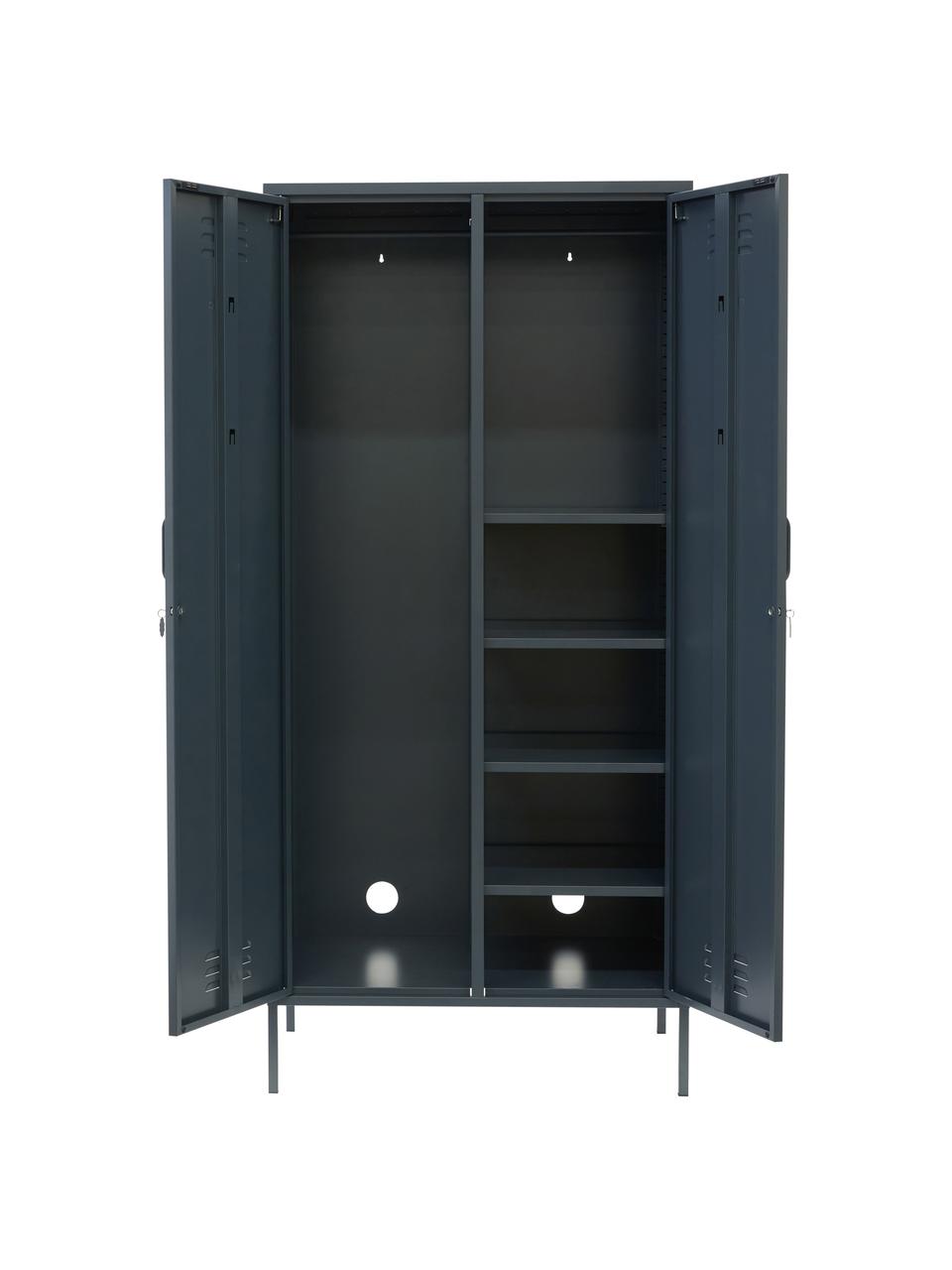 Szafa The Twinny, Metal malowany proszkowo, Antracytowy, S 85 x W 183 cm