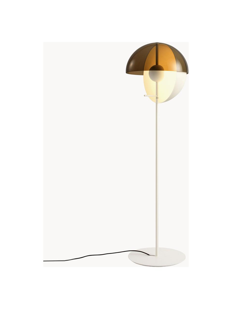 Kleine dimmbare LED-Stehlampe Theia, Lampenschirm: Acrylglas, Metall, beschi, Weiss, Taupe, H 116 cm