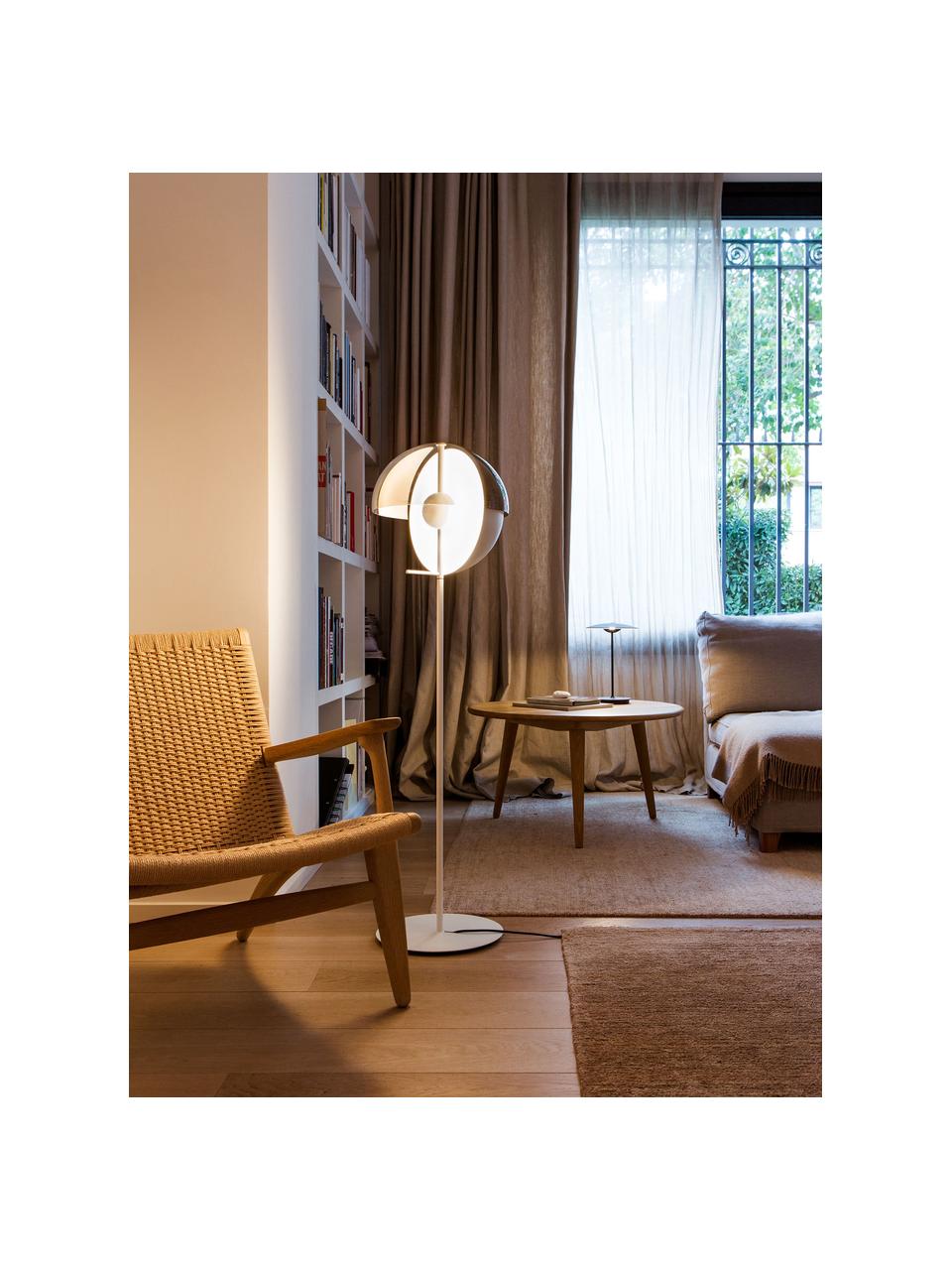 Petit lampadaire LED à intensité variable Theia, Blanc, taupe, haut. 116 cm