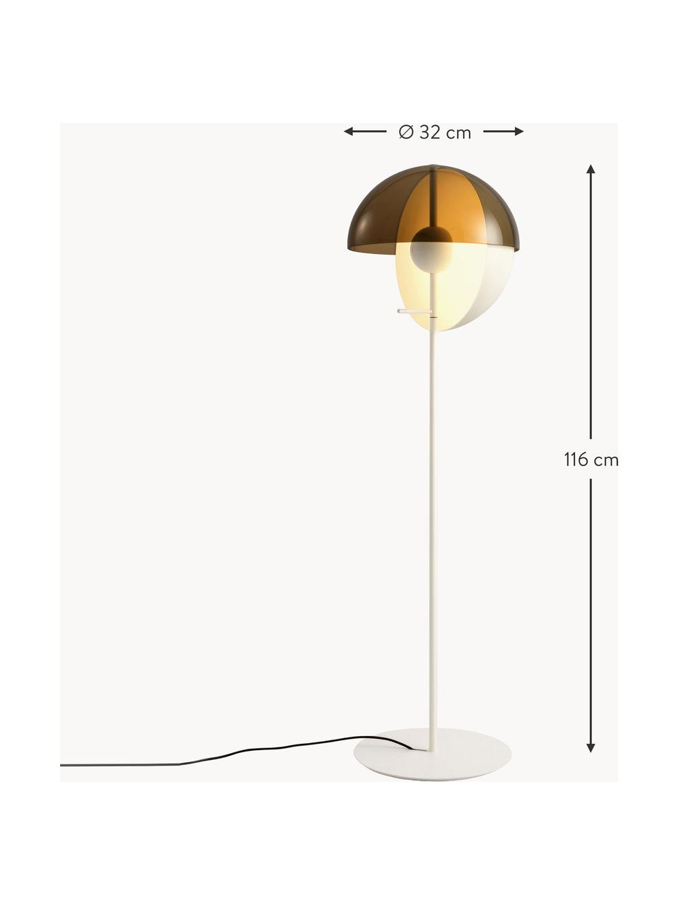 Kleine dimmbare LED-Stehlampe Theia, Lampenschirm: Acrylglas, Metall, beschi, Weiß, Taupe, H 116 cm