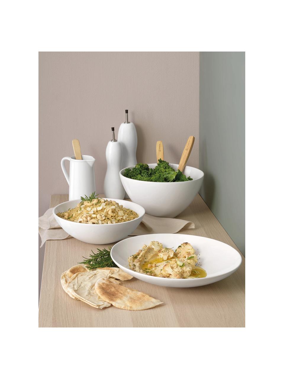 Saladeschaal Grande van keramiek, Keramiek, Wit, Ø 30 x H 16 cm