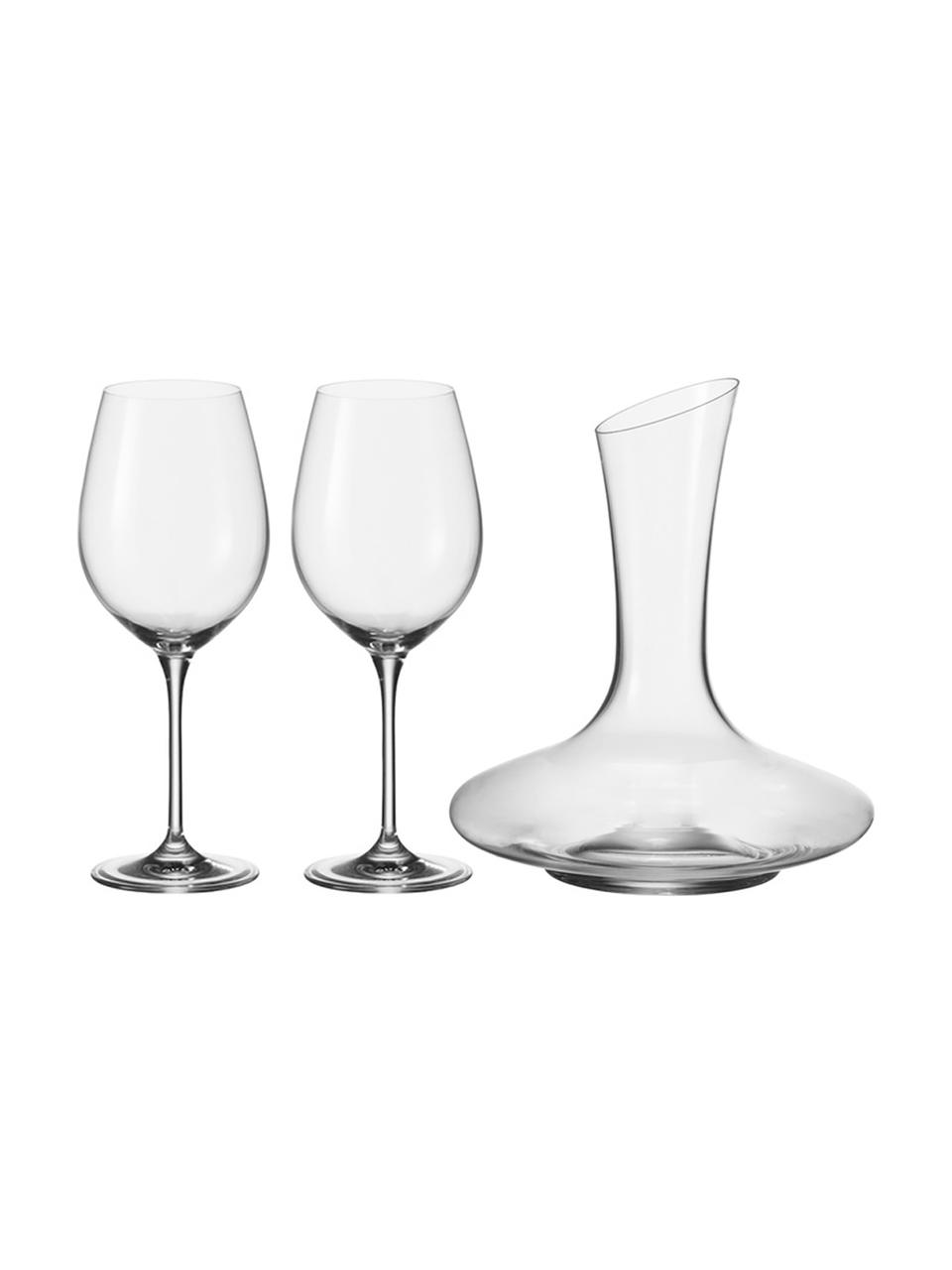 Ensemble à dégustation vin rouge classique Barcelona, 3 élém., Verre, Transparent, Lot de différentes tailles