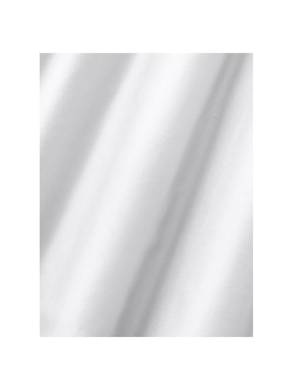 Sábana bajera de satén Comfort, Blanco, Cama 90 cm (90 x 200 x 25 cm)